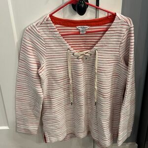 Tommy Bahama Striped Lace-Up Sweater